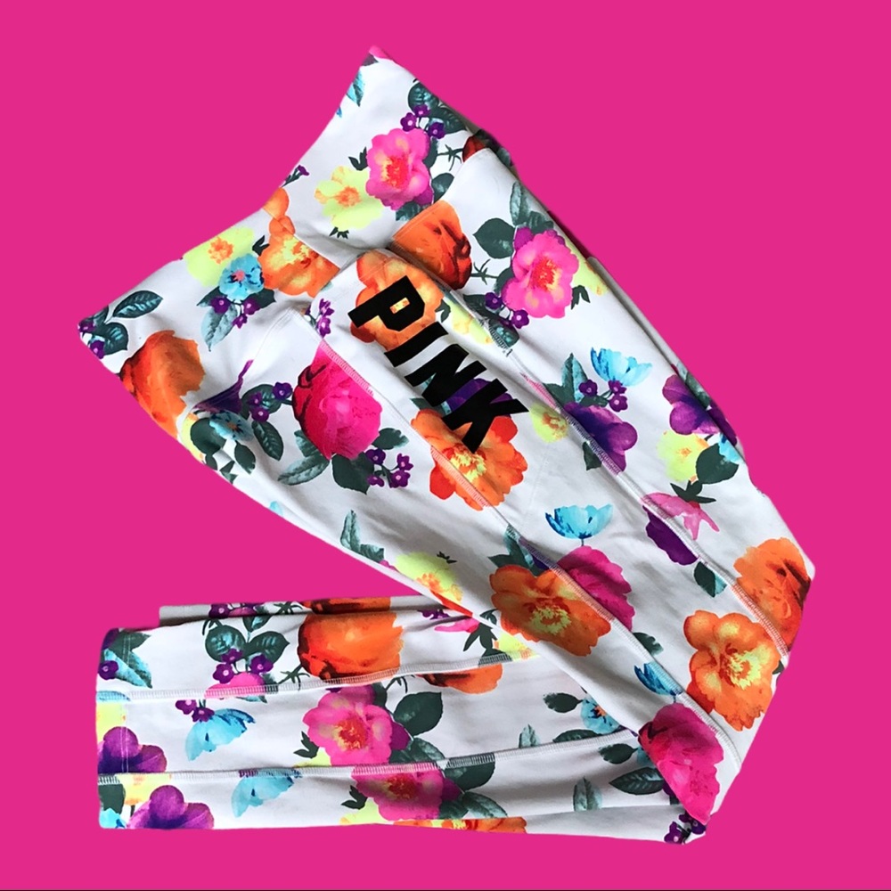 PINK Floral Leggings